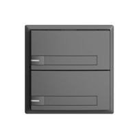 UP-Universaltaster 2×1T Schraubklemme EDIZIOdue dunkelgrau, mit Papiereinl.+LED