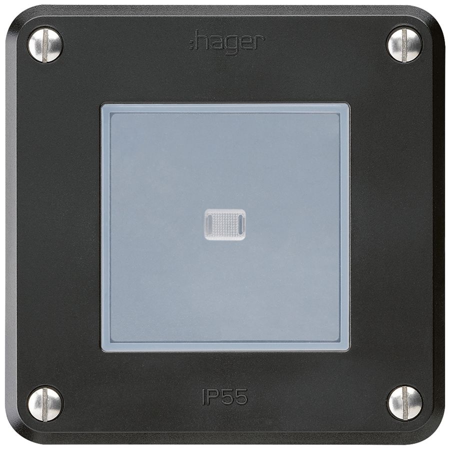 Interruttore INC robusto IP55 schema 3/2P illuminato nero