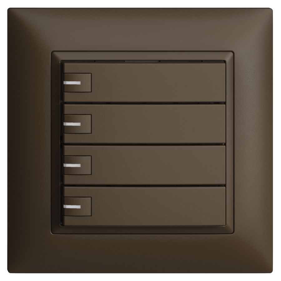 UP-KNX-Taster RGB EDUE FMI, 250mW, m.RGB-LED, 4×Taste, 1×Tastenb., cof