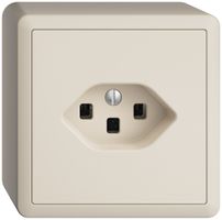 AP-Steckdose EDIZIOdue T23 16A crema, mit Steckklemmen