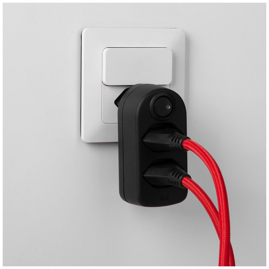 Mehrfach-Stecker MAX HAURI ADAPT SPLIT 10A Mit Ein-/Ausschalter 2×T13 weiss