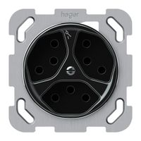 UP-Steckdose origin 3×Typ 13 1×S 10A 230V 77×77mm schwarz