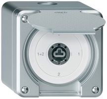 AP-Schlüsselschalter robusto IP55 mit Klappdeckel ohne Zylinder S1/1P aluminium