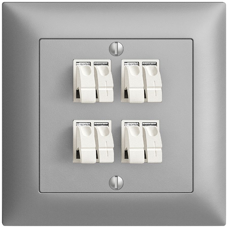 Prise ENC audio FMI 4×silver borne à étrier pour 4 haut-parl.