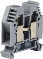 Durchgangs-Reihenklemme Woertz 6…16mm² 76A 1000V Schraubanschluss 2×1 TH35 grau