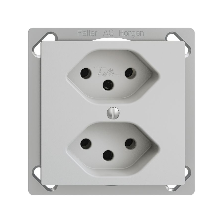 EB-Steckdose EDIZIOdue 2×T13 hellgrau