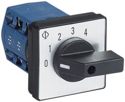 EB-Drehschalter K&N, 20A/690V -/1L, Griff sz, 48×48mm, Ø6mm, "0-1-2-3-4"