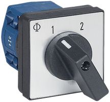 EB-Drehschalter K&N, 20A/690V 3/1L, Griff sz, 48×48mm, Ø6mm, "1-2"