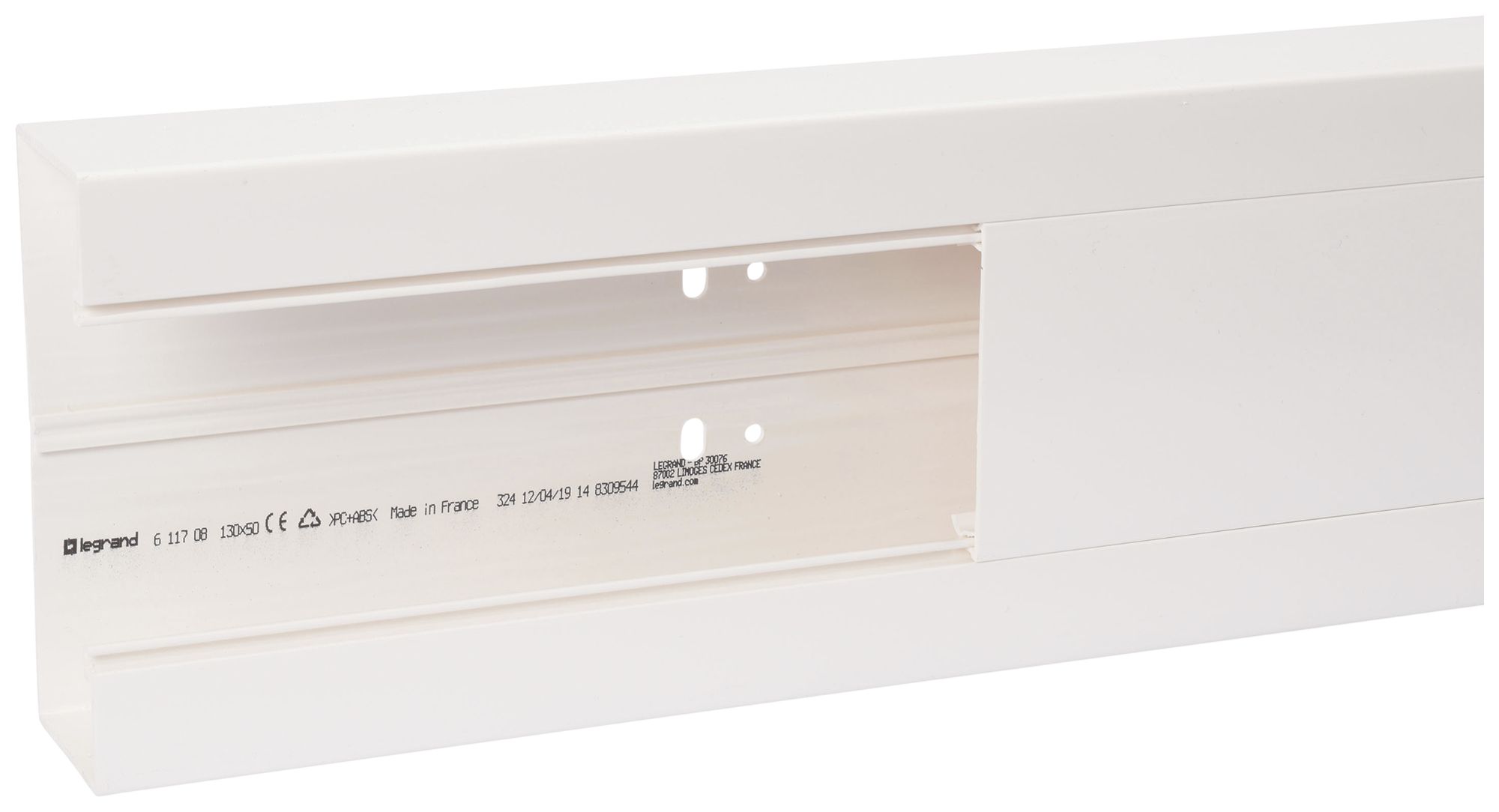 Canale parapetto HF 130×50×2000×80mm materiale sintetico bianco