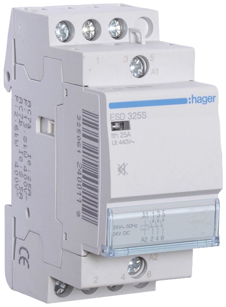 REG-Schütz Hager 24VAC 3 Schliesser 25A brummfrei 2TE