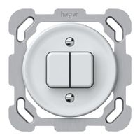 UP-Drucktaster origin 2×Tasten 2CO 1P 0<1 10A 230V 77×77mm weiss