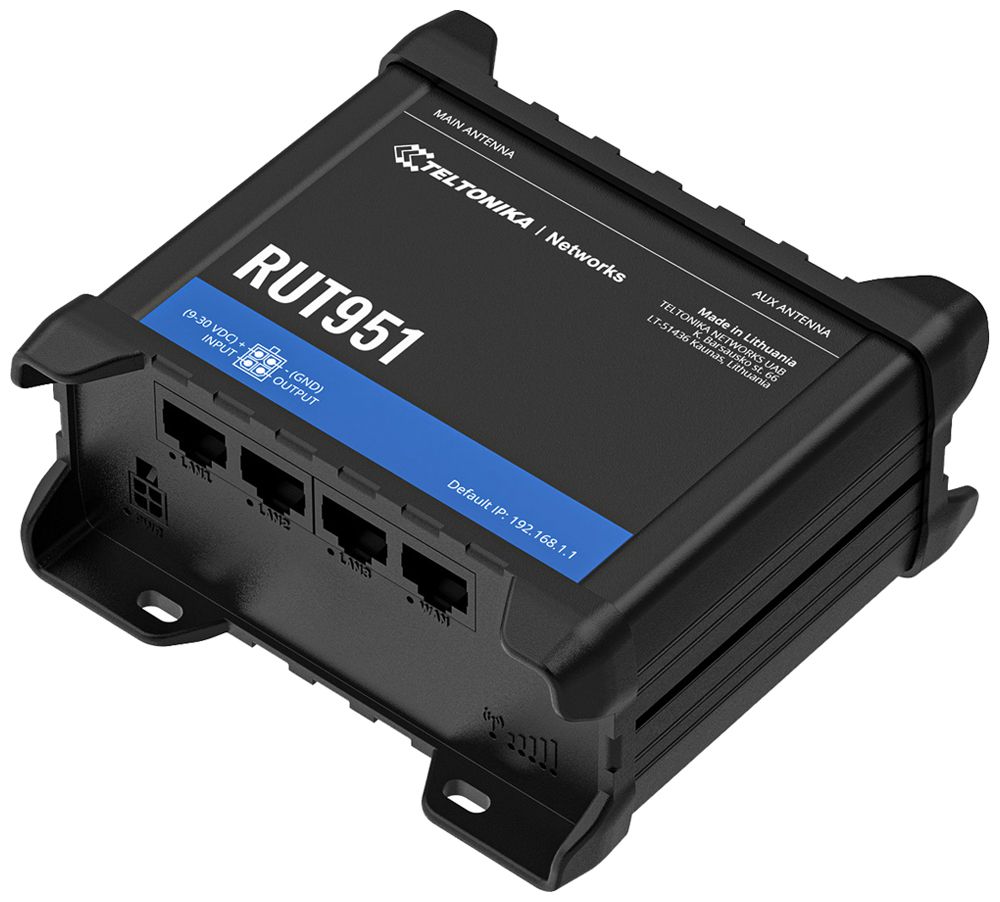 Router Teltonika RUT951 LTE 1×WAN 3×LAN WLAN 2.4GHz IPv4/IPv6