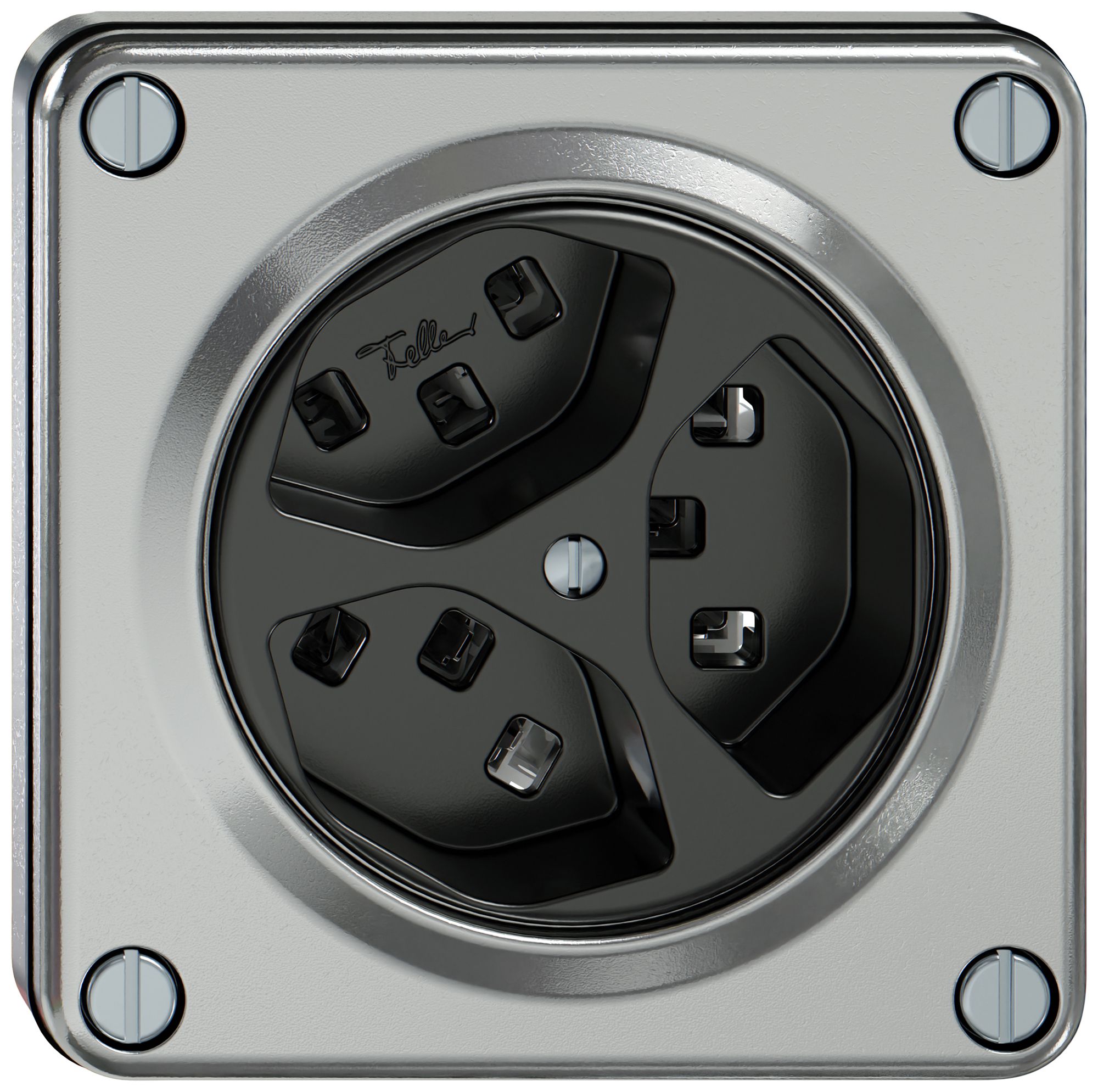 Prise ENC ELEMENT 3×type 23 1×S 16A 250V IP20 aluminium