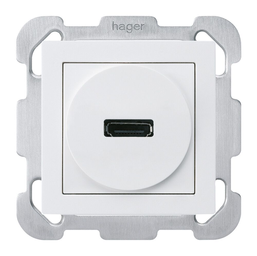 Prise de raccordement ENC kallysto B HDMI avec raccordement à vis blanc