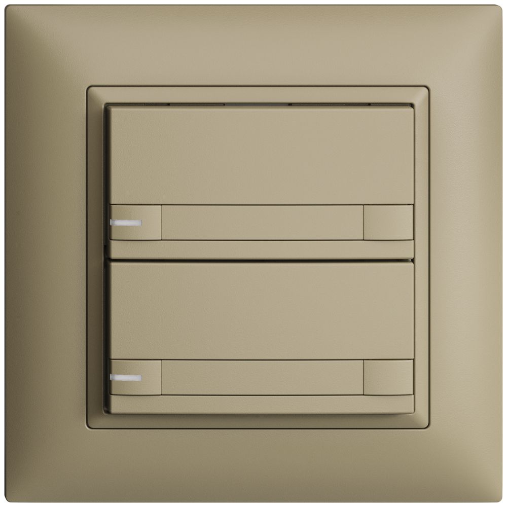 Poussoir ENC KNX 2× EDIZIOdue colore sand RGB avec LED avec insert papier