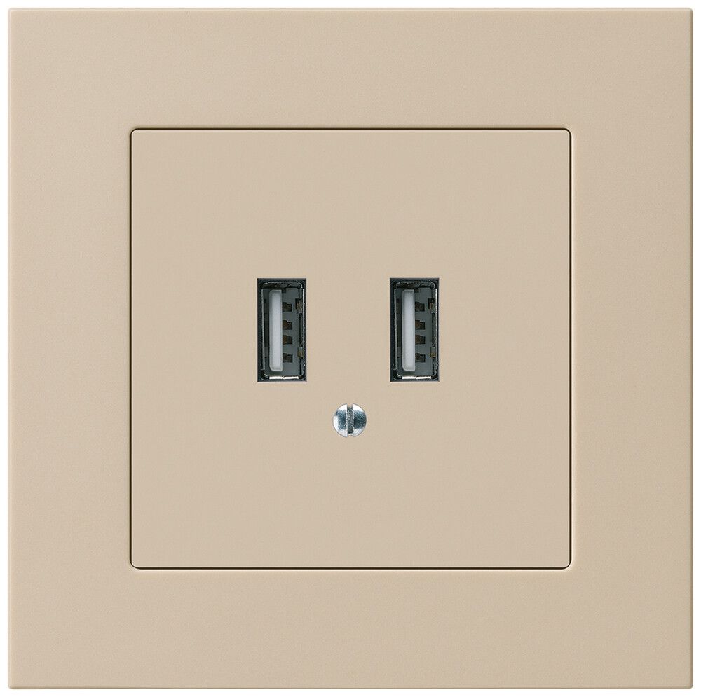 UP-USB-Ladesteckdose Hager kallysto.pro 240V 2400mA beige