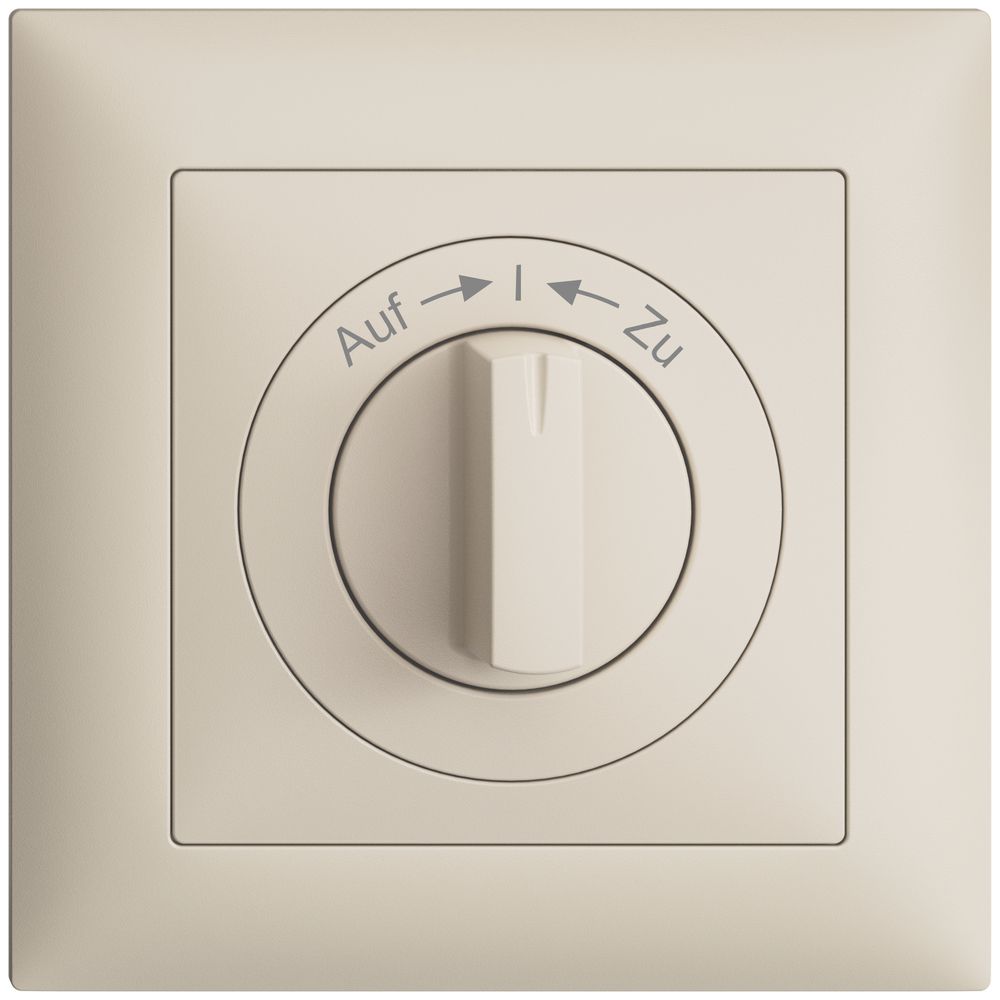 Frontset EDIZIOdue Auf->I<-Zu 88×88mm crema für Schwenktaster