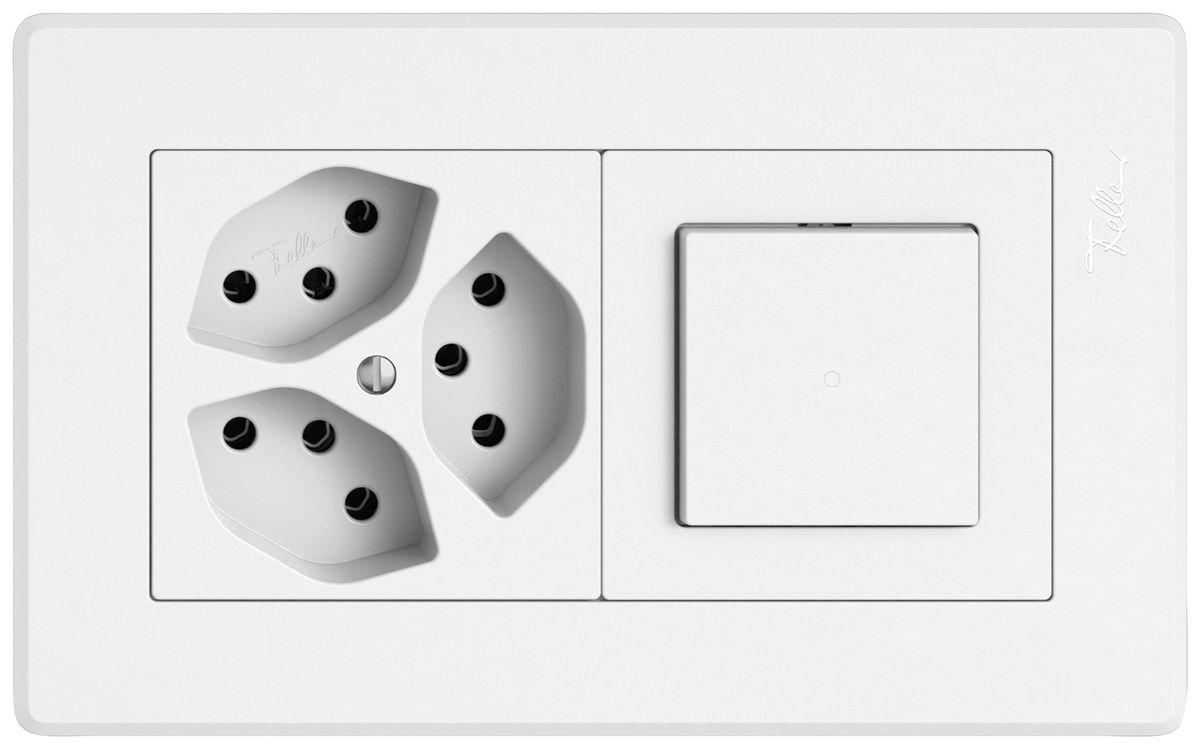UP-Kombination EDIZIO.liv SNAPFIX® 1×2 96×156mm 3×T13+Schema 3/1L weiss