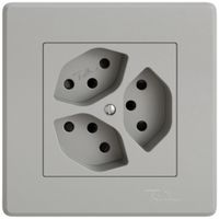 UP-Steckdose EDIZIO.liv SNAPFIX® 3×T13 mit Shutter hgu