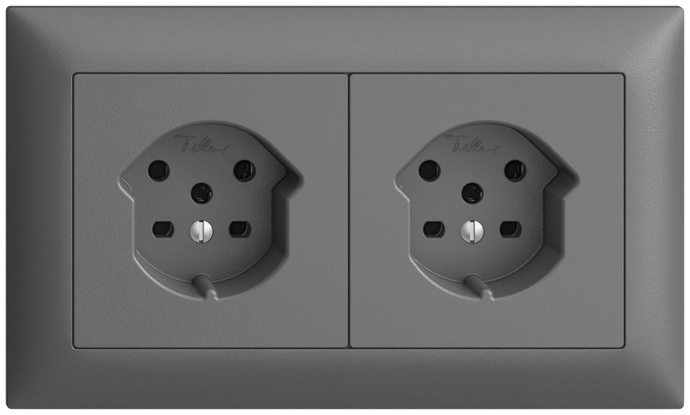 UP-Kombination I-I EDIZIOdue 2×T15 horizontal dunkelgrau