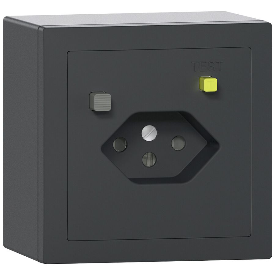 AP-FI-Steckdose SIDUS T13 30mA, shutter, anthrazit