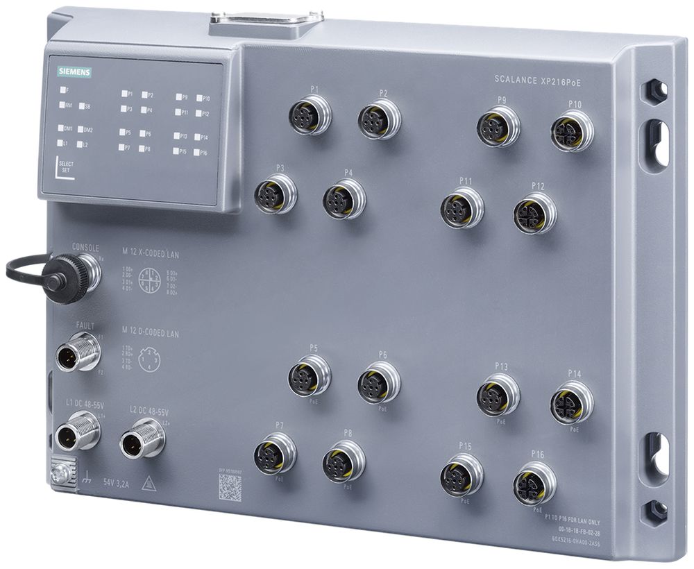 Switch IE Siemens SCALANCE XP216 16×M12 (codé D/X) 10/100/1000Mbit/s managed