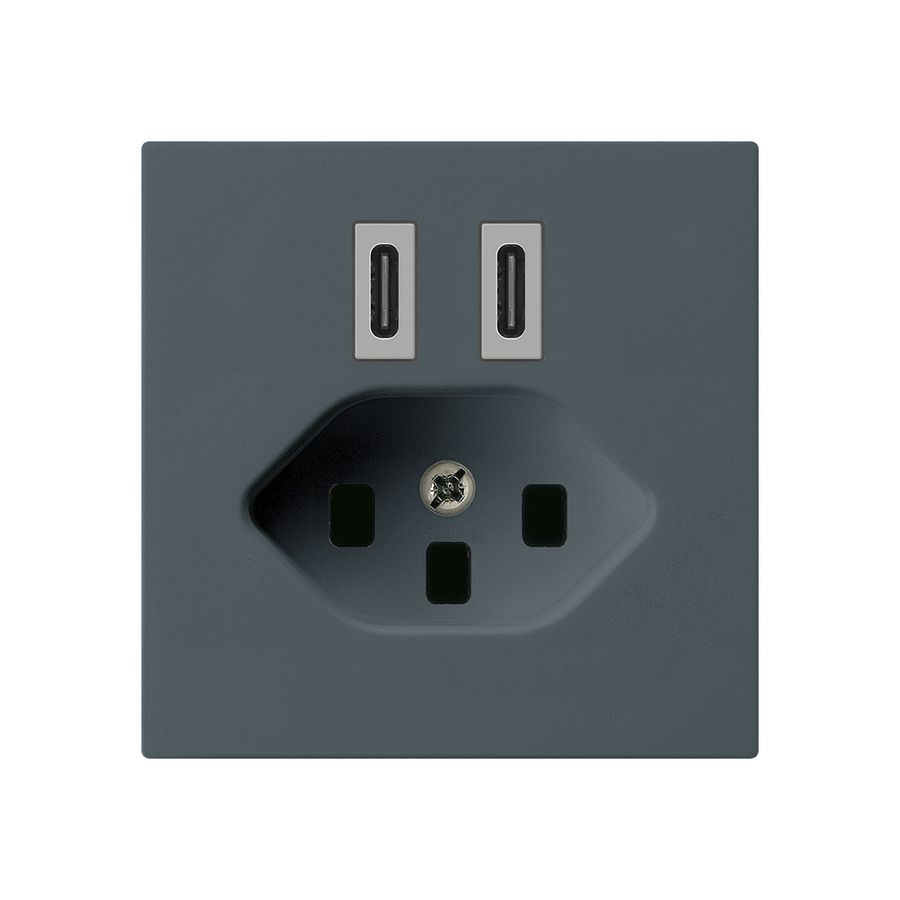 Prise de charge USB Hager kallysto C-C 20W+T23 5V 60×60mm anthracite