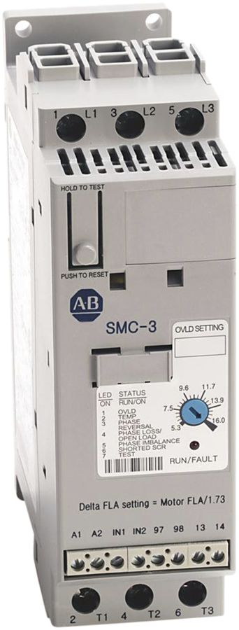 Softstarter AB SMC-3 150-C19NBD (6.3…19A), 100…240VAC, 7.5kW, Bypass