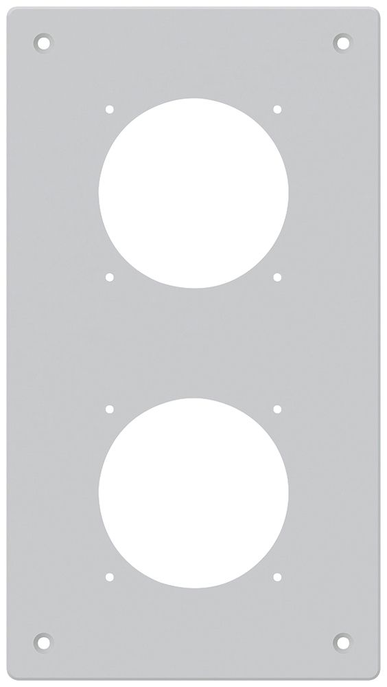 Plaque de montage ENC robusto 2×1 aluminium, gris