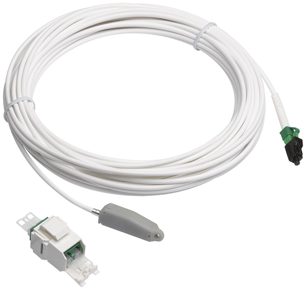 Kit FO Hager HMS module de couplage+câble patch 7.5m fil+adaptateur Keystone bc