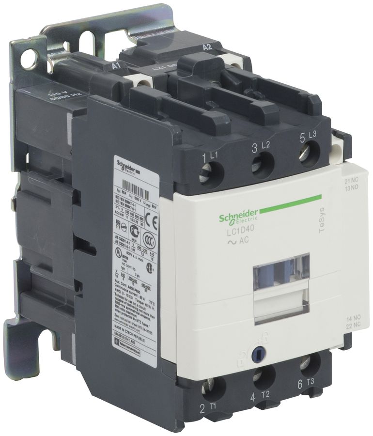 Schütz Schneider Electric LC1D40F7 110V/50/60Hz 1S+1Cont.40A TeSys