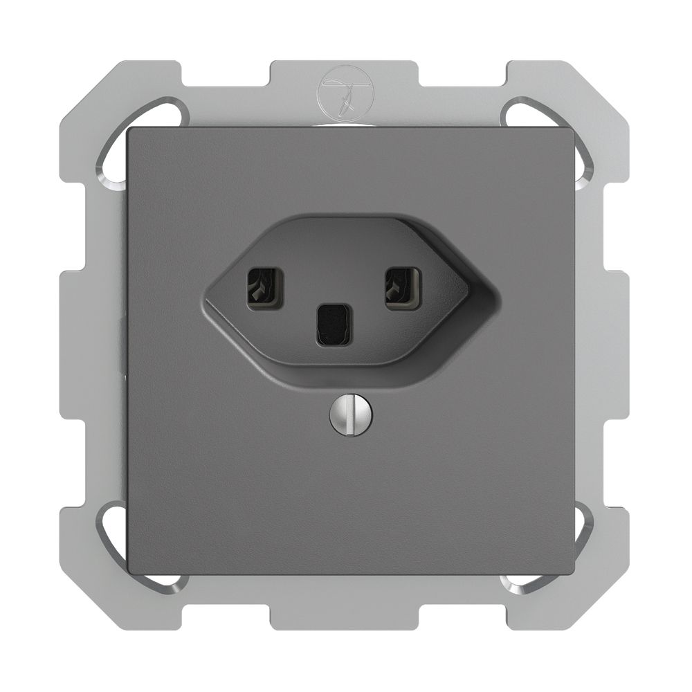 UP-Steckdose EDIZIOdue T23 16A dunkelgrau, Schraubklemmen