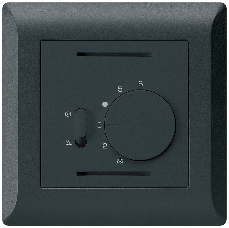 UP-Thermostat Hager kallysto.line, mit Schalter Heizen/Kühlen, schwarz