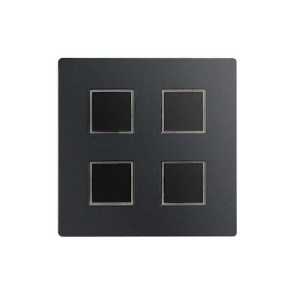 Kit de recouvr. EDIZIOdue elegance pour poussoir quadruple gris graphite