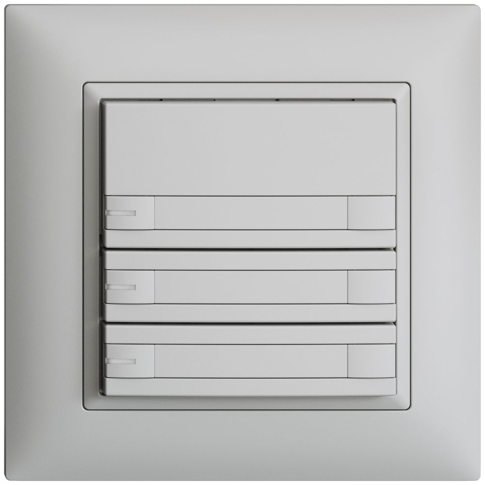 Poussoir ENC KNX 3× EDIZIOdue gris clair RGB avec LED avec insert papier