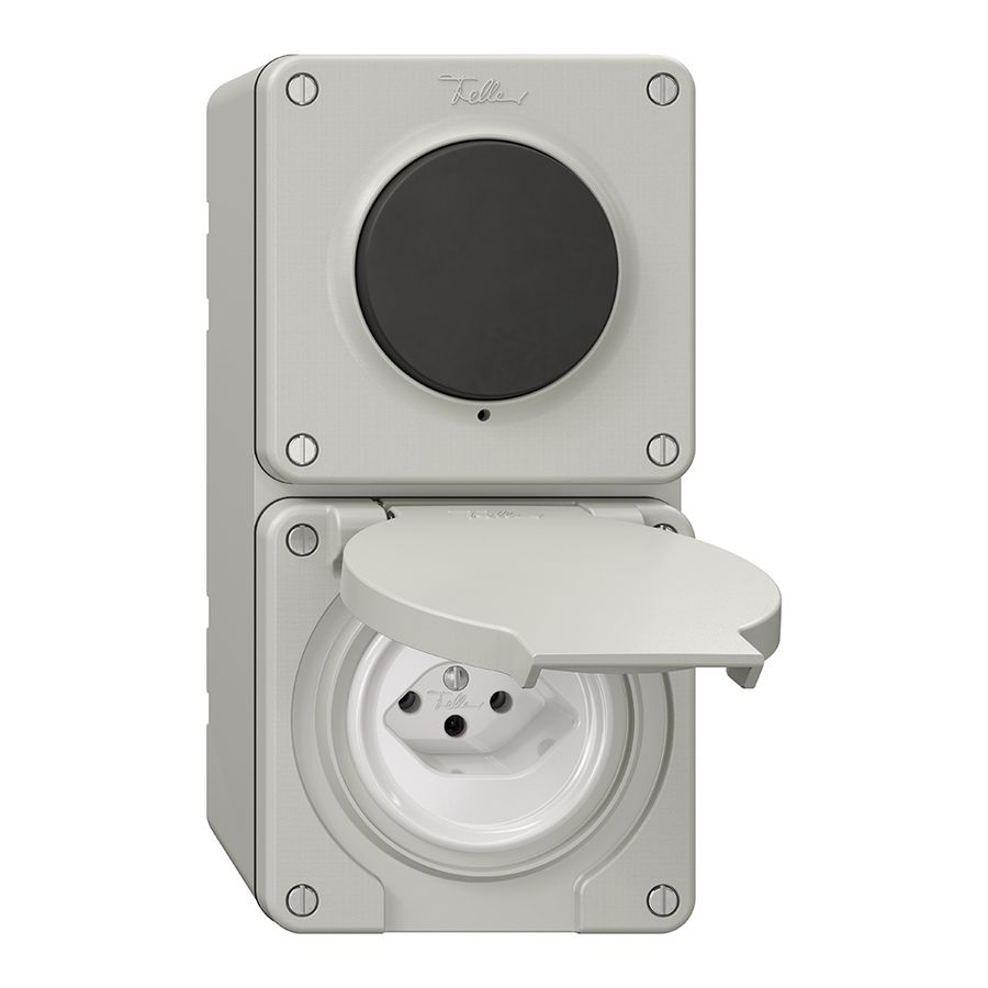 Combinaison NAP NEVO, interrupteur à poussoir schéma 3/1L + prise type 13, grc