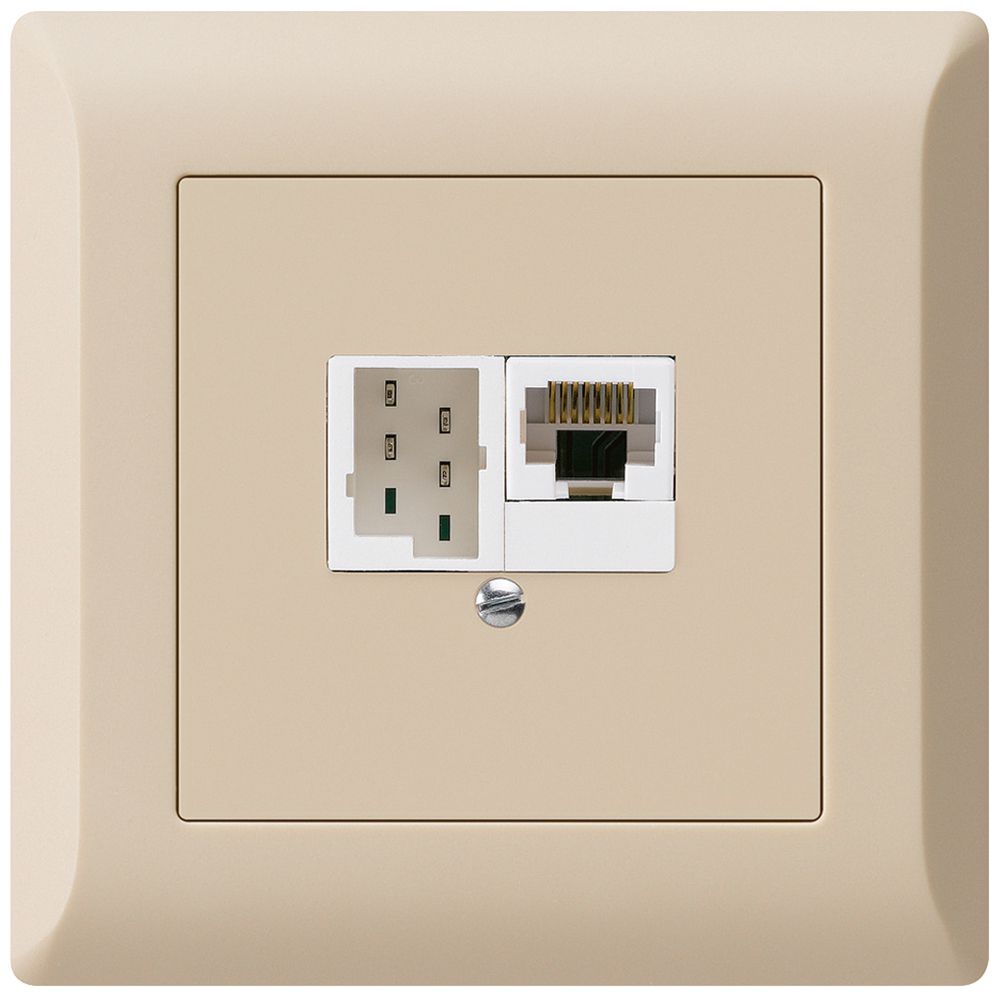 Boîte ENC kallysto.line 1×RJ45u+1×TT83 beige