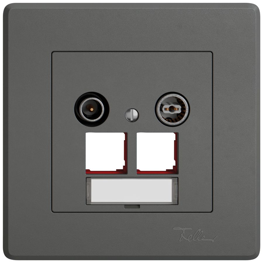 Prise multimédia ENC TV-R EDIZIO.liv SNAPFIX® EASYNET p.2×RJ45 S-One 19dB grf