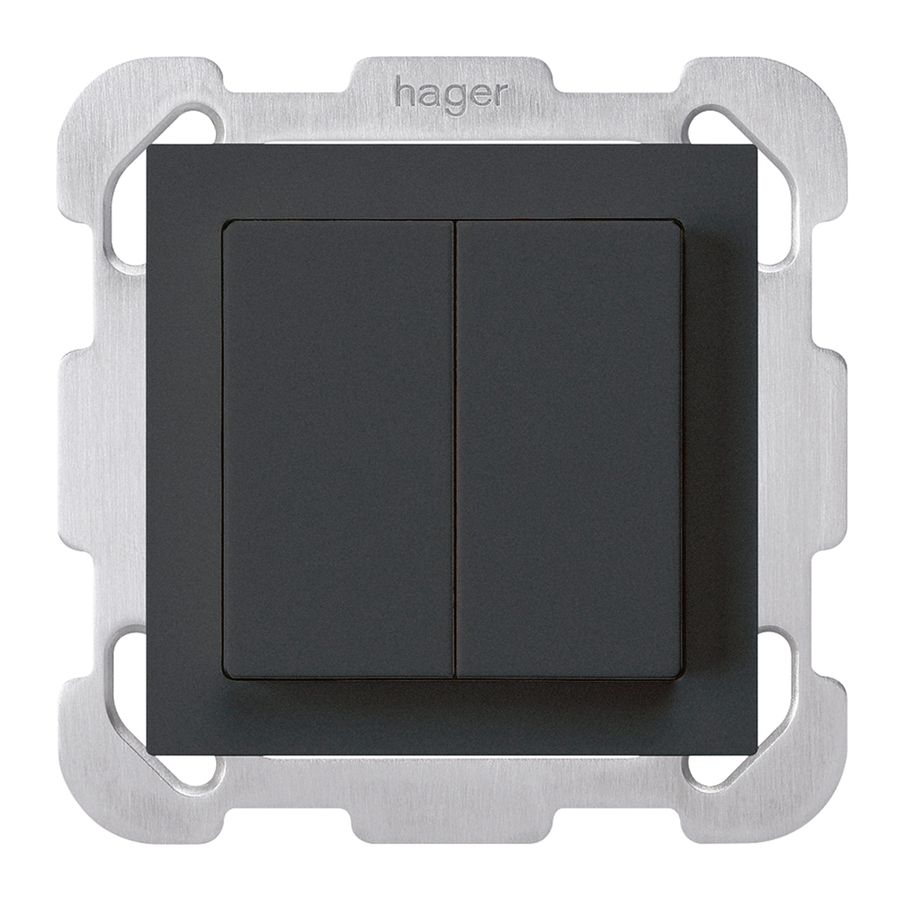 UP-Taster kallysto AR 2L schwarz mit Befestigungsplatte