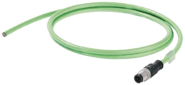 Schleppkettenkabel Weidmüller Cat.5 PUR M12 Stift gerade/offen, 10m grün