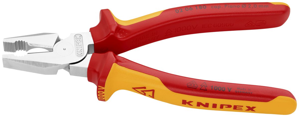 Kombizange KNIPEX VDE 180mm Ø2…2.5mm/11.5mm, 16mm²