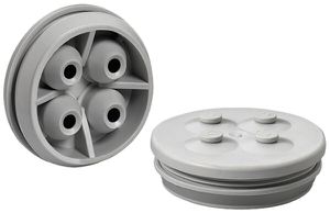 Raccord à membrane double 4-fois, M32, gris clair