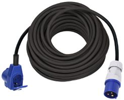 Rallonge MH CEE 16A/CEE 16A+T23 90° H07RN-F3G1.5mm² GDV 15m  noir