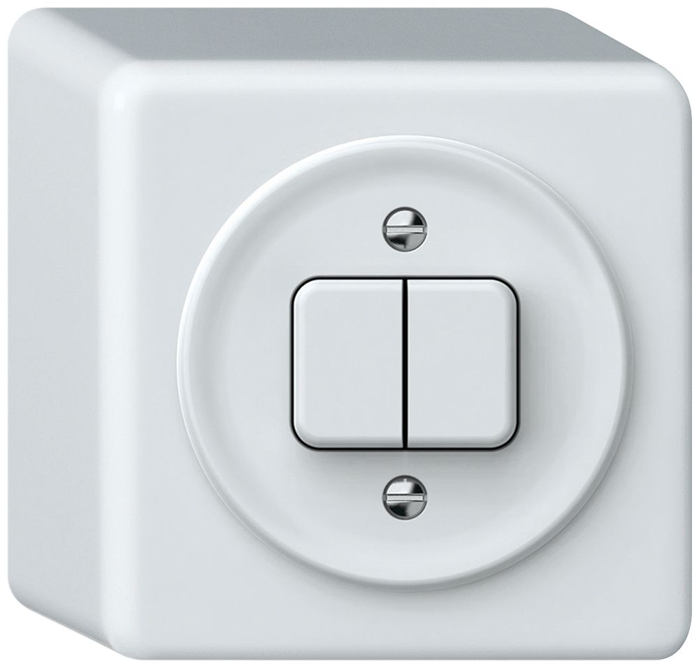 Interrupteur à poussoir AP origin sch 3 + NO/NC 88×88×54mm blanc