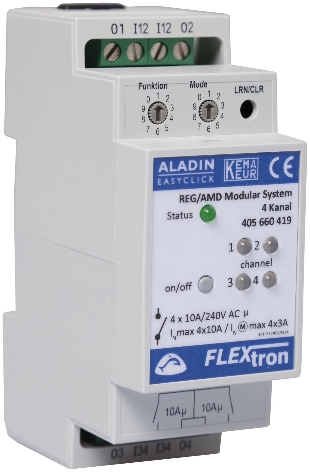 REG-Schaltaktor ALADIN EnOcean 4-Kanal, ohne SPV