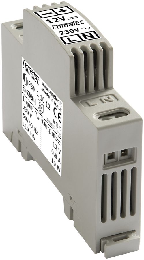 Alimentation AMD Comatec PSM1, IN: 230VAC, OUT: 12VDC/10W, stabilisé, 1UM