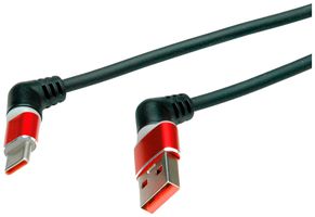 USB-Kabel ROLINE USB-A/USB-C 480Mbit/s 60W 360° schwarz 1m