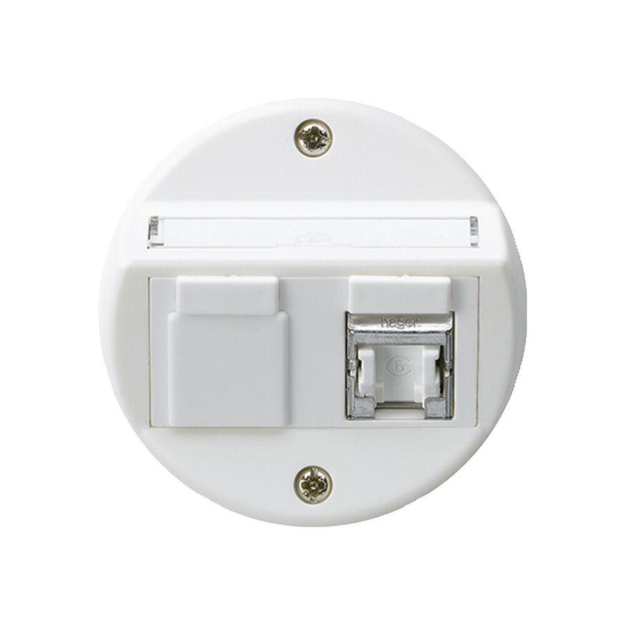 UP-Einsatz basico A Kat.6 1×RJ45/s Schrägauslass weiss