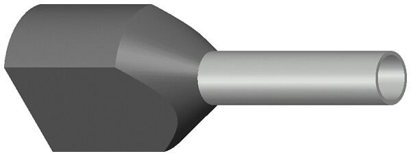 Embout de câble jumelé isolé 2×0.75mm² gris