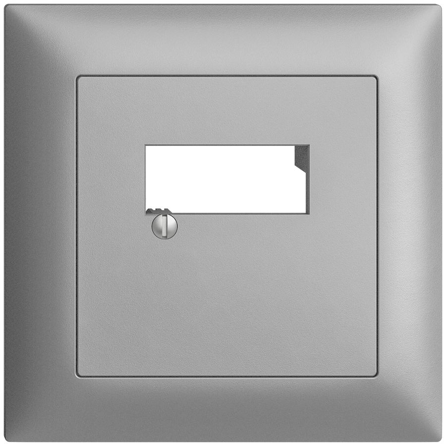 UP-Frontset EDIZIOdue silver 88×88mm 2×RJ45